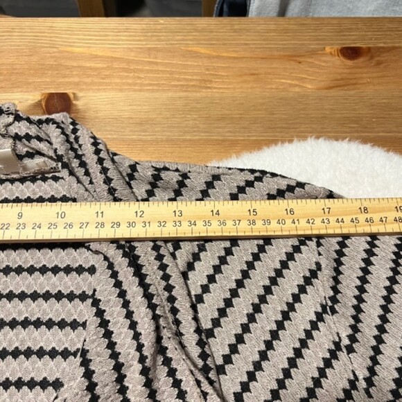Meraki Brown Striped Open Knit Long Sleeve Cardigan Asymmetrical Hem Size Large - Picture 6 of 8